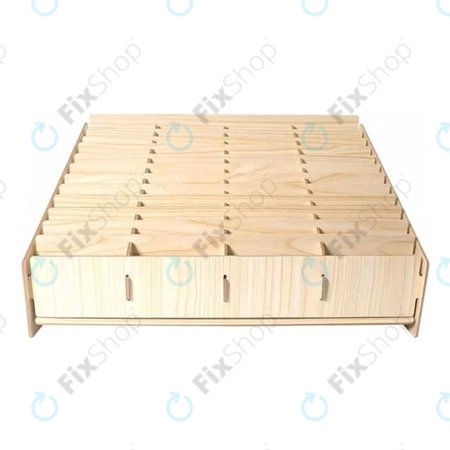 Univerzalno leseno stojalo / organizator za telefone s 48 predali