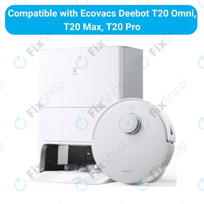 Komplet nadomestnih delov za Ecovacs T20, T20 Max, T20 Pro (1x Glavna krtača, 2x Filter, 2x Stranska krtača – bela, 4x Krpa za brisanje, 2x Vrečka za prah)