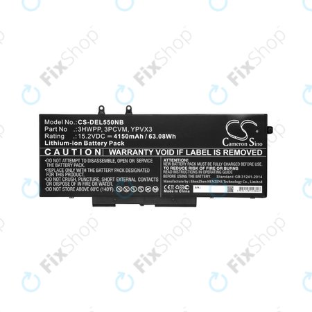 Baterija za Dell Latitude 5501, Latitude 5401, Latitude 14 5410, Latitude 15 5511, 4150mAh, Li-Ion, 15.2V, 3HWPP, HQ