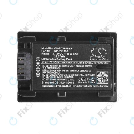 Baterija za Sony Fdr-Ax33, Sony Fdr-Ax40, 3050mAh, Li-Ion, 7.3V, NP-FV100A, HQ
