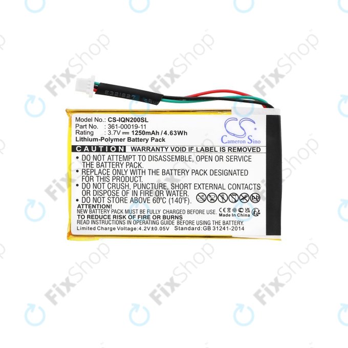 Garmin Nuvi 200, 200W, 205, 205T, 205W, 205WT, 250, 252W, 255, 255T, 255W, 255WT, 260, 260W, 260WT, 270 - Baterija 010-00621-10, 361-00019-11 1250mAh HQ