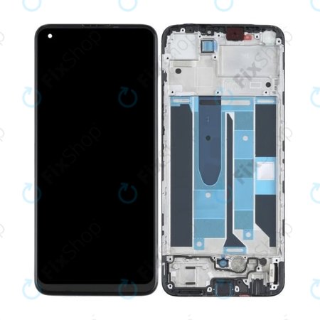 Realme 8 RMX3085 - LCD zaslon + steklo na dotik + okvir (Cyber Black) OLED