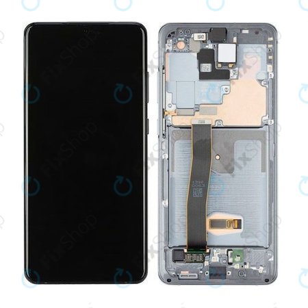 Samsung Galaxy S20 Ultra G988F - LCD zaslon + steklo na dotik + okvir + sprednja kamera (Cosmic Grey) - GH82-22271B, GH82-22327B Genuine Service Pack