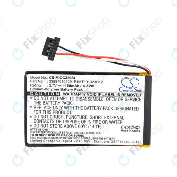 Baterija za Mitac Mio C320, C520, C520t, C720, C810, BP-LX1320/11-B0001 SN, Li-Polymer, 3.7V, 1150mAh, HQ