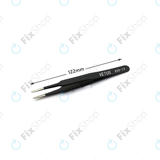 Vetus ESD-13 - Antistatična kovinska pinceta z ravno konico (115mm)