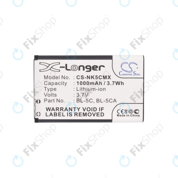 Nokia 1000, 2000, 3000, 6000, 7000, C, N, X-series, Asha 230, MD-12 - Baterija BL-5C, BL-5CA 1000mAh HQ