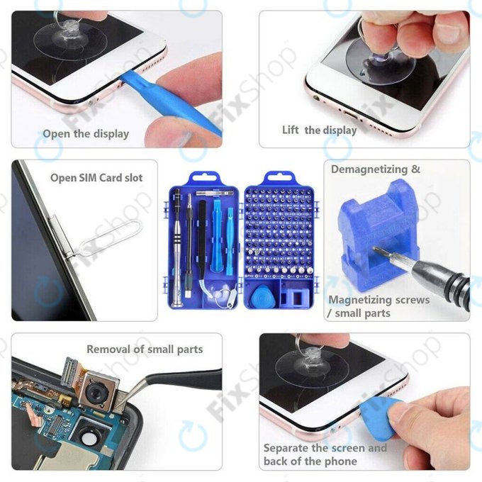 Kingsdun - profesionalni komplet orodij za telefon, osebni računalnik in elektroniko 115 v 1