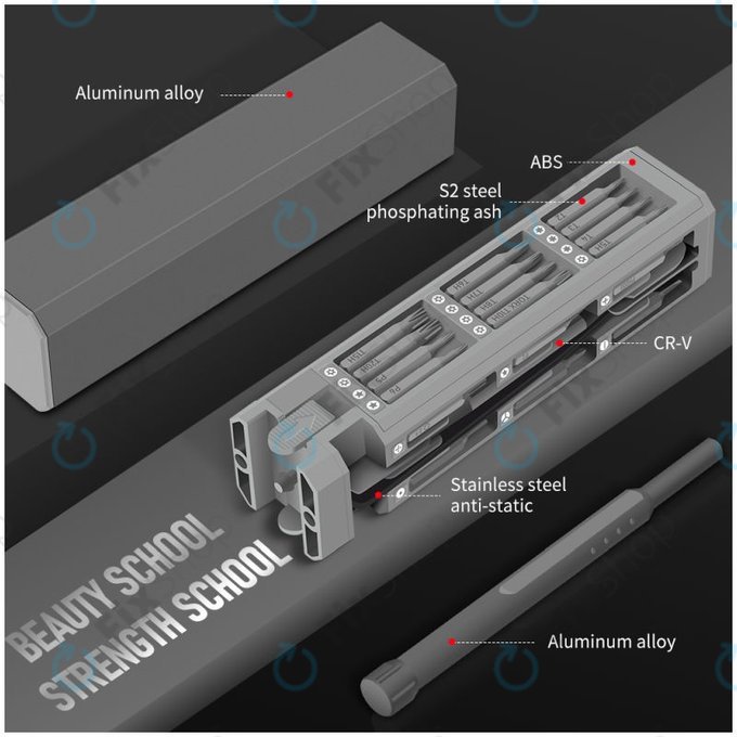 Kingsdun - Komplet natančnih izvijačev in nastavkov 44v1