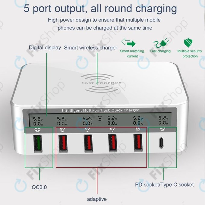 WLX-818F Servisna polnilna postaja z USB 3.0 in USB-C