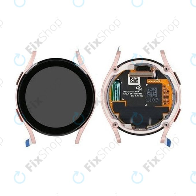 Samsung Galaxy Watch 4 40mm R865 - LCD zaslon + steklo na dotik + okvir (Pink Gold) - GH97-26411D Genuine Service Pack
