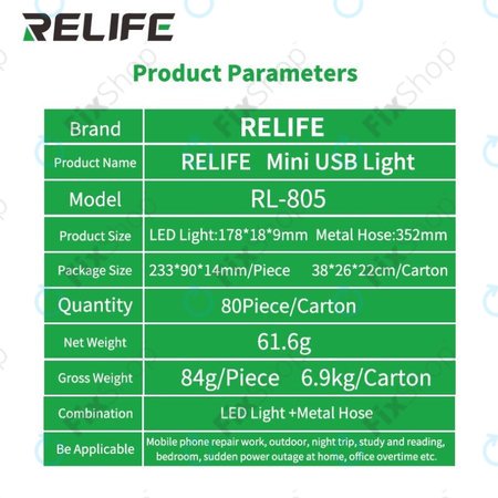 Relife RL-805 - USB mini LED svetilka