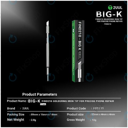 Spajkalna konica, tip nož (K), 2UUL C210