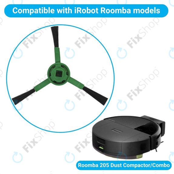 Stranska krtača, 2 kos za iRobot Roomba 205 Dust Compactor, Dust Compactor Combo