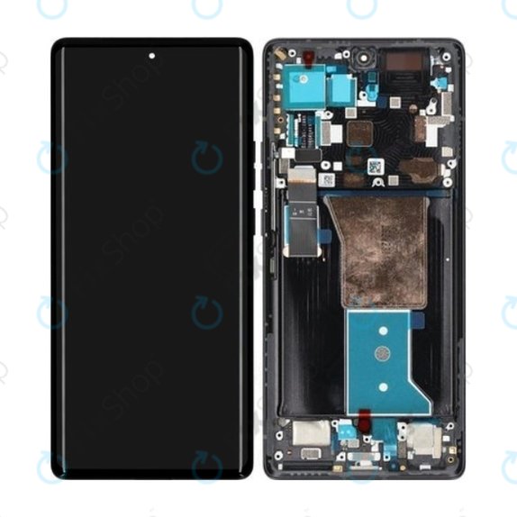 Motorola Edge 40 Pro - LCD zaslon + steklo na dotik + okvir (Interstellar Black) - 5D68C21986 Genuine Service Pack