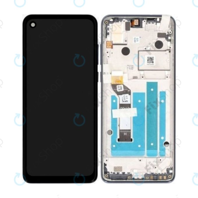 Motorola One Action XT2013 - LCD zaslon + steklo na dotik + okvir (Demin Blue) - 5D68C14737 Genuine Service Pack
