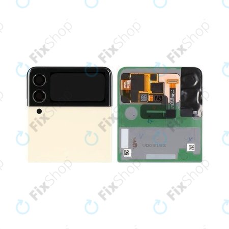 Samsung Galaxy Z Flip 3 F711B - LCD zaslon + steklo na dotik + okvir (zunanji) (Cream) - GH97-26773B Genuine Service Pack