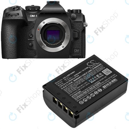 Baterija za Olympus OM SYSTEM OM-1, OM-1 Mirrorless, 2260mAh, Li-Ion, 7.2V, BLX-1, HQ