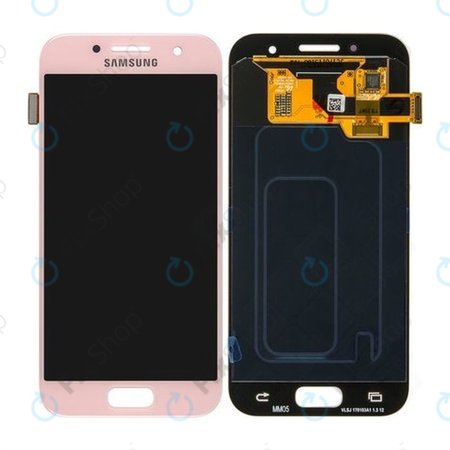 Samsung Galaxy A3 A320F (2017) - LCD zaslon + steklo na dotik (peach cloud) - GH97-19732D, GH97-19753D Genuine Service Pack