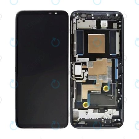 Asus ROG Phone 6D AI2203 - LCD zaslon + steklo na dotik + okvir (Space Gray) OLED