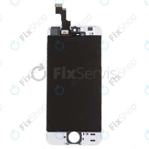 Zaslon za iPhone 5S, SE, White, Steklo na dotik z okvirjem