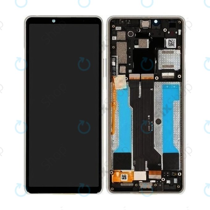 Sony Xperia 10 III - LCD zaslon + steklo na dotik + okvir (White) - A5034093A Genuine Service Pack