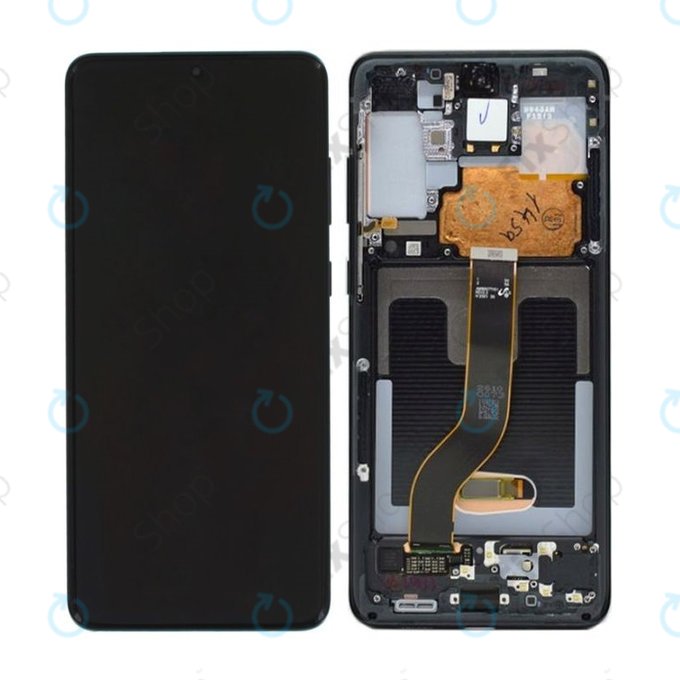 Samsung Galaxy S20 Plus G985F - LCD zaslon + steklo na dotik + okvir (Cosmic Black) - GH82-22134A, GH82-22145A, GH82-31441A Genuine Service Pack