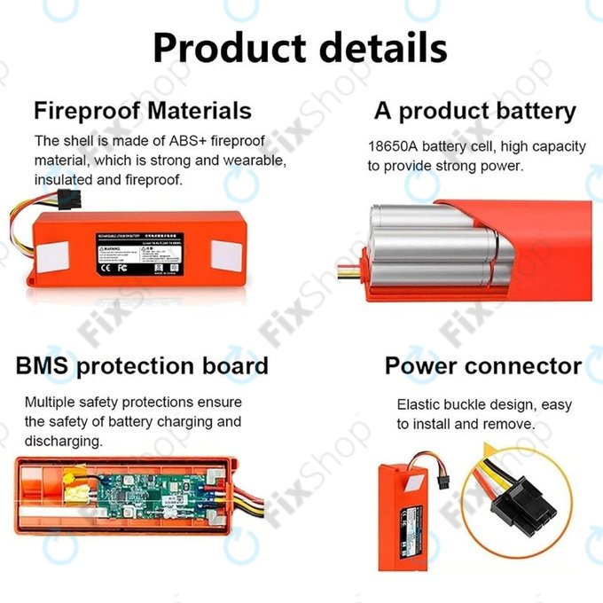 Xiaomi Roborock-series, Mi Robot Vacuum Mop 1S, Xiaowa-series - Baterija BRR-2P4S-5200 Li-Ion 5200mAh
