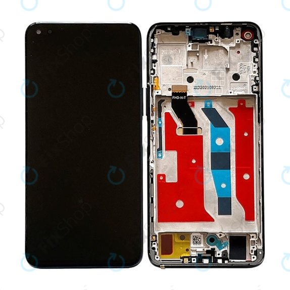 Honor 50 Lite - LCD zaslon + steklo na dotik + okvir (Midnight Black) TFT