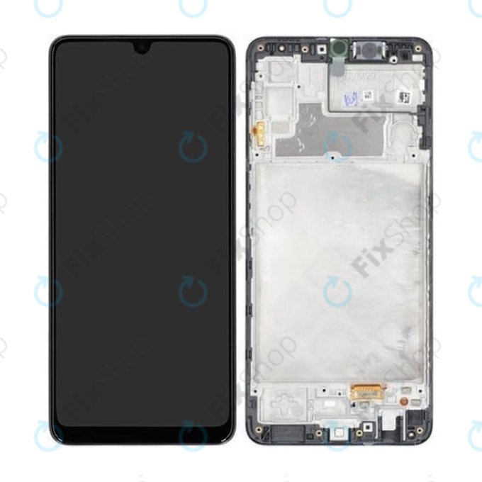 Samsung Galaxy M22 M225F - LCD zaslon + steklo na dotik + okvir (Black) - GH82-26153A, GH82-26866A Genuine Service Pack