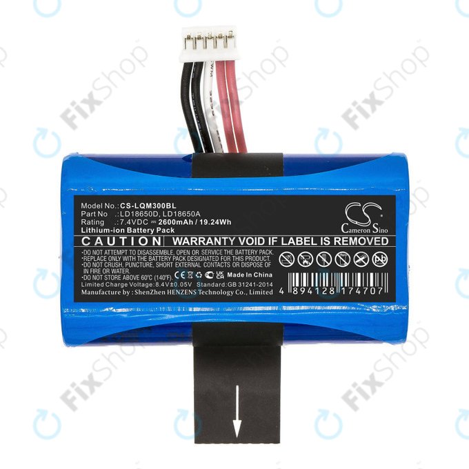 Baterija za Ingenico Apos A8, 2600mAh, Li-Ion, 7.4V, LD18650D, HQ