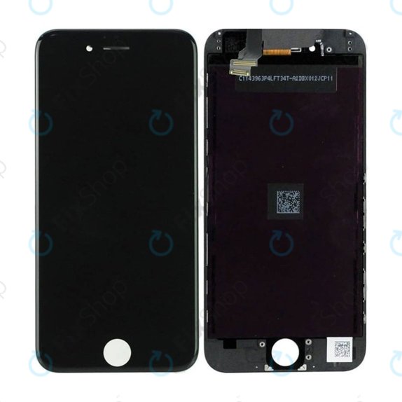 Zaslon In-Cell za iPhone 6, Black, Steklo na dotik z okvirjem, FixPremium