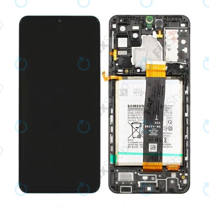 Samsung Galaxy A32 5G A326B - LCD zaslon + steklo na dotik + okvir + baterija (Awesome Black) - GH82-25453A, GH82-25454A Genuine Service Pack