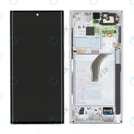 Samsung Galaxy S22 Ultra S908B - LCD zaslon + steklo na dotik + okvir (Phantom White) - GH82-27488C, GH82-27489C Genuine Service Pack
