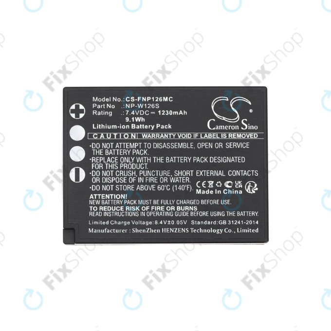 Baterija za Fujifilm Finepix Hs30, X-T30, 1230mAh, Li-Ion, 7.4V, NP-W126S, HQ