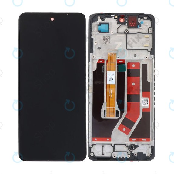 Oppo A98 - LCD zaslon + steklo na dotik + okvir (Cool Black) TFT