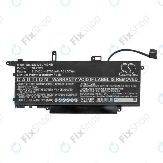 Baterija za Dell Latitude 7310 2-in-1, 7400 2-in-1, 6750mAh, Li-Pol, 7.6V, NF2MW, HQ