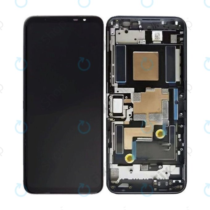 Asus ROG Phone 6D AI2203 - LCD zaslon + steklo na dotik + okvir (Space Gray) OLED