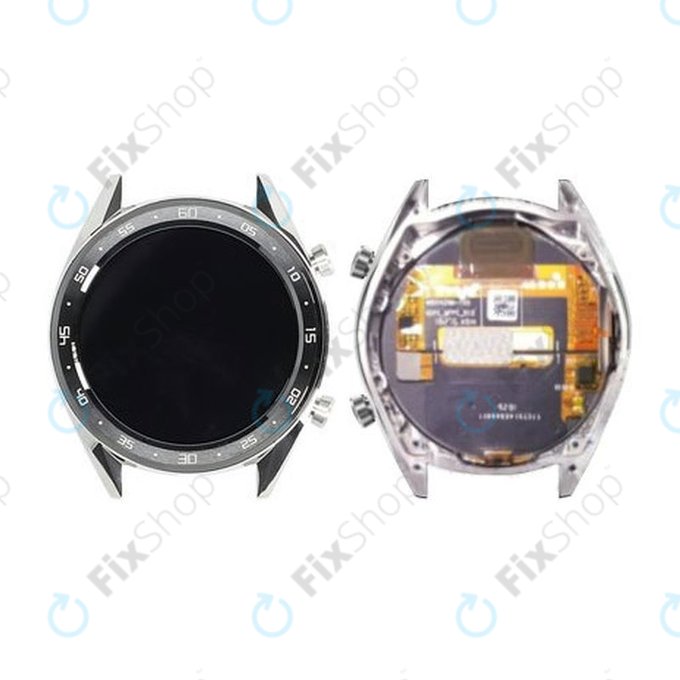 Huawei Watch GT Sport Fortuna B19S - LCD zaslon + steklo na dotik + okvir (Silver) - 02352GXS Genuine Service Pack