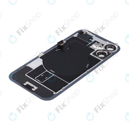 Apple iPhone 16 Plus - Steklo zadnjega ohišja + Leča kamere + Kovinska plošča + Magsafe magnet (Black)