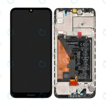 Huawei Y6s - LCD zaslon + steklo na dotik + okvir + baterija (Starry Black) - 02353JJV Genuine Service Pack