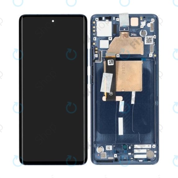 Motorola Edge 30 Fusion - LCD zaslon + steklo na dotik + okvir (Neptune Blue) - 5D68C21190 Genuine Service Pack