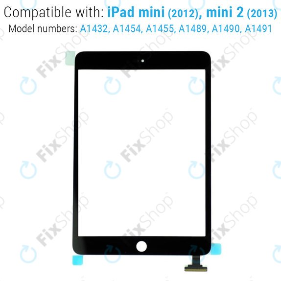 Steklo na dotik s priključkom IC za iPad Mini, Mini 2, Black