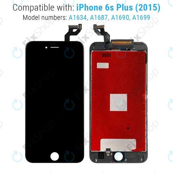 Apple iPhone 6S Plus - LCD zaslon + steklo na dotik + okvir (Black) TFT