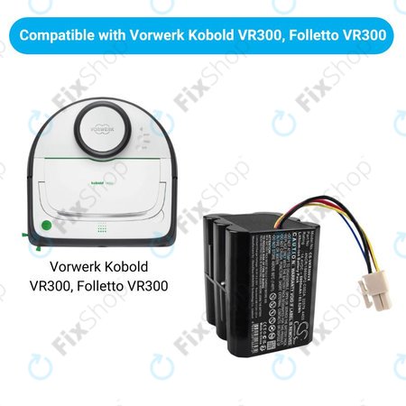 Vorwerk Kobold VR300, Folletto VR300 - Baterija 32579, 4403, 4NCR/18650P2-C002A Li-Ion 14.4V 5800mAh HQ