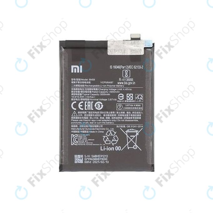 Xiaomi Redmi Note 10, Note 10S M2101K7BG M2101K7BI - Baterija BN59 5000mAh - 46020000645Z Genuine Service Pack