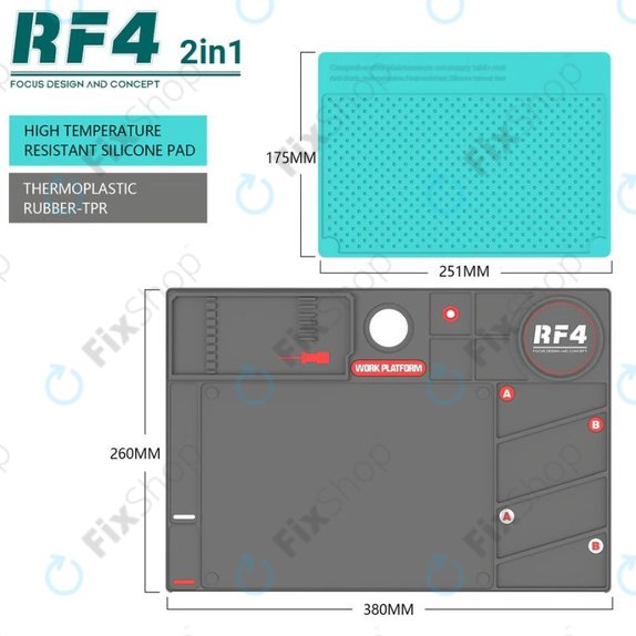Refox RF4 Work Platform - ESD antistatična, toplotno odporna silikonska podloga