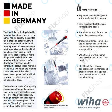 Wiha PicoFiNish® 260P - natančni izvijač - Ploščat 1,0mm