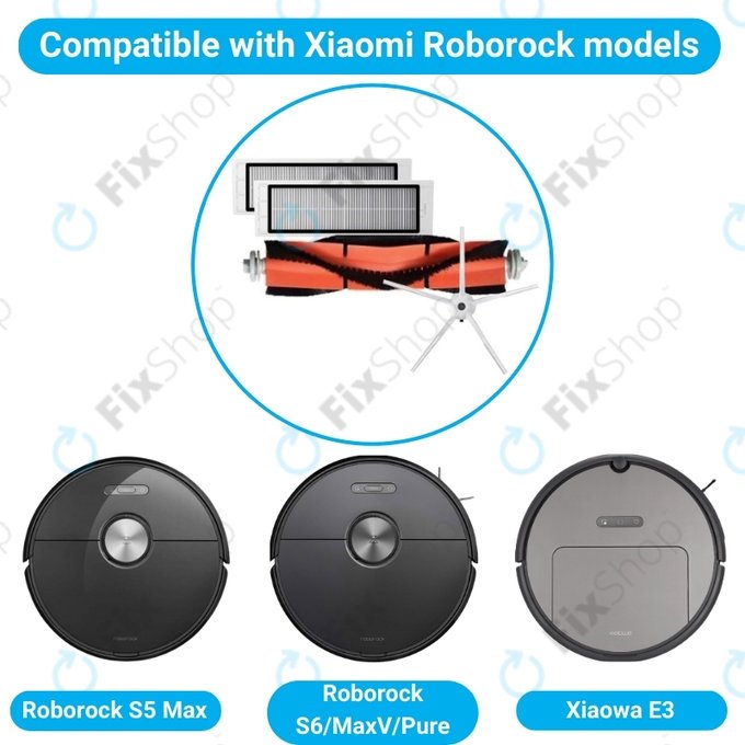 Xiaomi Roborock S5 (Mijia 1S), S5 Max, S6, S6 MaxV, S6 Pure, S7, S7 MaxV, Mi Robot Vacuum Mop (Mijia 1C), 1S, Xiaowa E2, Lite C10 - Standardni komplet (Bela)