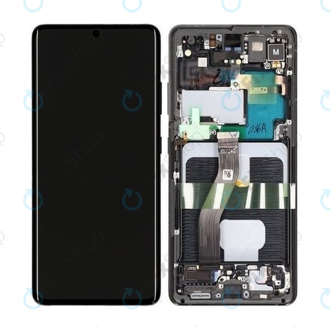 Samsung Galaxy S21 Ultra G998B - LCD zaslon + steklo na dotik + okvir (Phantom Black) - GH82-26035A, GH82-26036A Genuine Service Pack