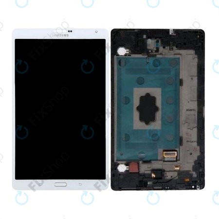 Samsung Galaxy Tab S 8.4 T705 - LCD zaslon + steklo na dotik + okvir (bleščeče bela) - GH97-16095A Genuine Service Pack